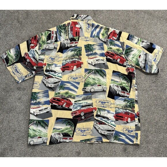 Reyn Spooner Shirt Mens M Diner Ford Mustang Rayon Short Sleeve Tropical Lot - Picture 6 of 11